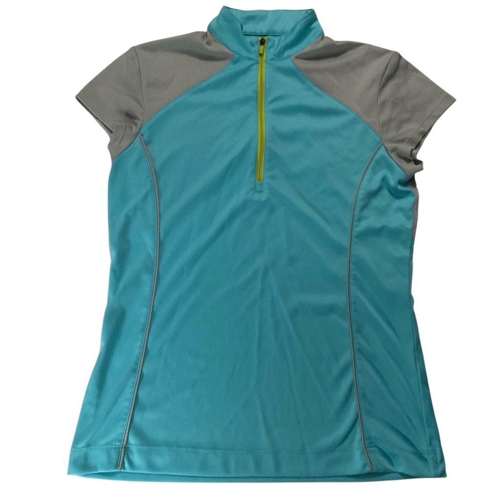 CALLAWAY Womens Golf Shirt Quarter Zip Cap Sleeves Size Small